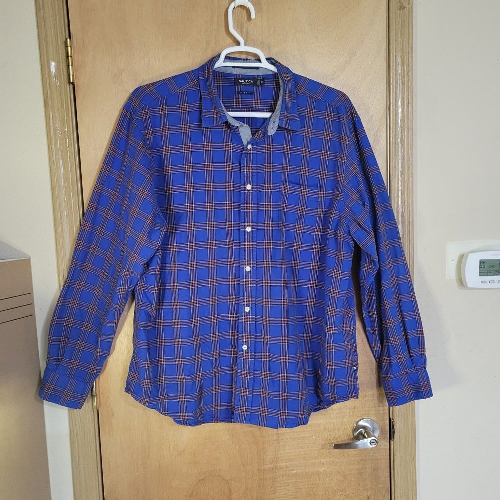 Nautica Shirt XXL Blue Plaid